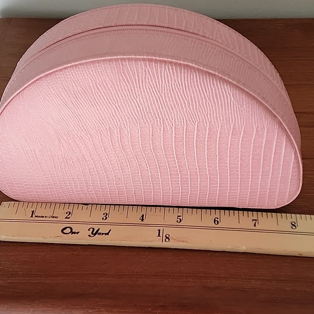 Pink Zip Around Travel Jewelry Storage Case - Picture 5 of 7